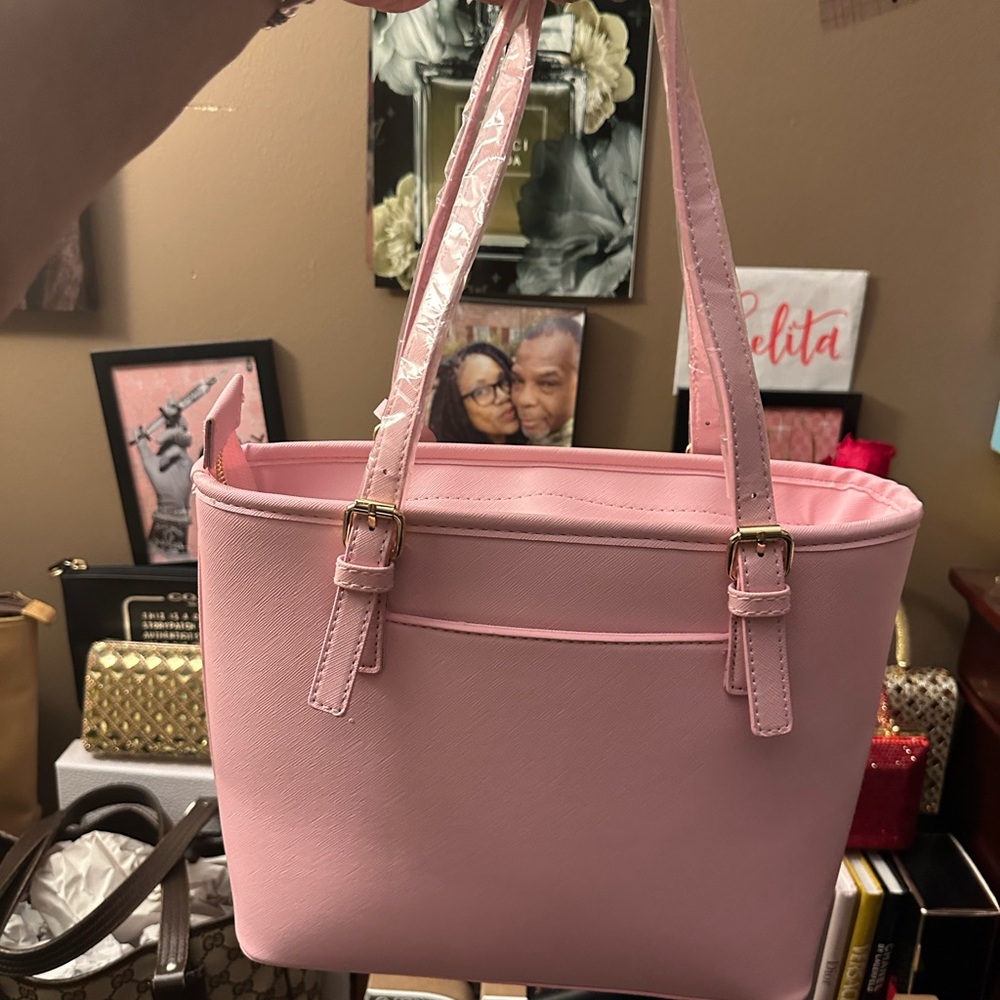 NWT VALENTINO ORLANDI Pink Tote Bag Purse & Pouch Set - Picture 5 of 15
